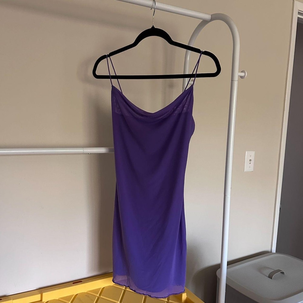 Forever 21 Purple Cowl-neck Slip mini dress